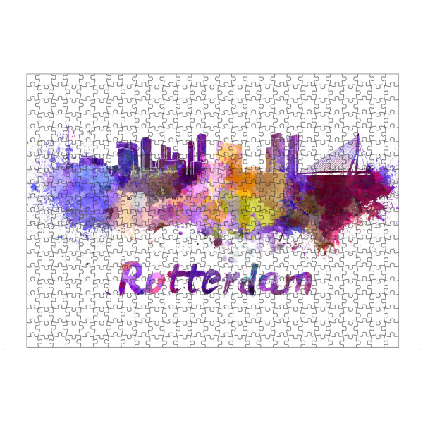 Puzzle Ravensburger "ROTTERDAM skyline in watercolor" artboxONE - Städte,Abstrakt,Automobile