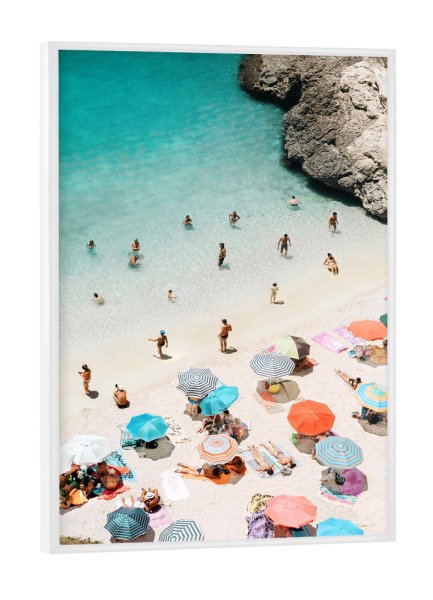 Poster mit weißem Rahmen "A Day At The Beach" artboxONE - Natur,Menschen,Reise / Strand und Meer,Für Mama,Für Papa