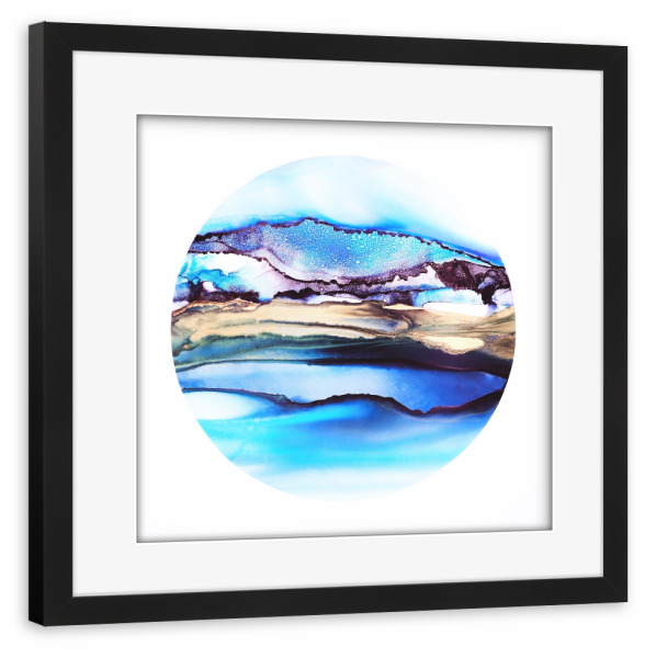 Poster mit Rahmen schwarz "Küstenlandstrich" artboxONE - Natur,Abstrakt