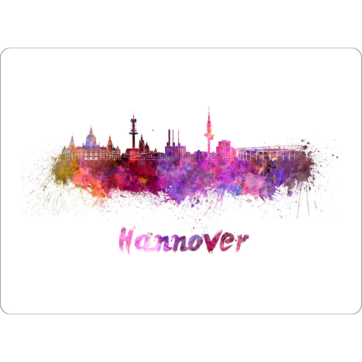 Tischset "HANNOVER skyline in watercolor-b" artboxONE - Städte,Abstrakt,Architektur