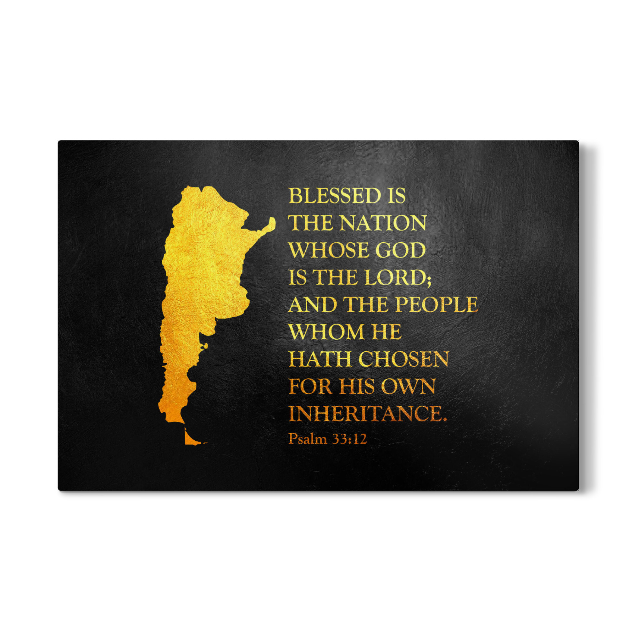 Galerie-Print "Argentina Bible Verse Gold Map" 30x20 cm artboxONE