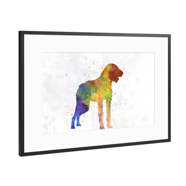 Poster mit Rahmen Schwarz (Metallic) "German Wirehaired Pointer" artboxONE - Tiere,Abstrakt