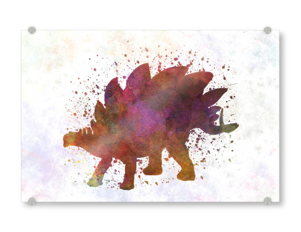 Acrylglasbild "Stegosaurus in watercolor" artboxONE - Tiere,Abstrakt