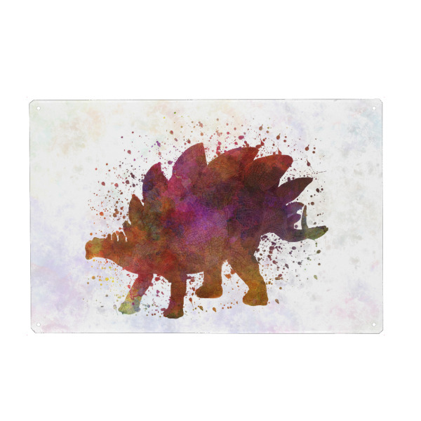 Metall Poster "Stegosaurus in watercolor" artboxONE - Tiere,Abstrakt