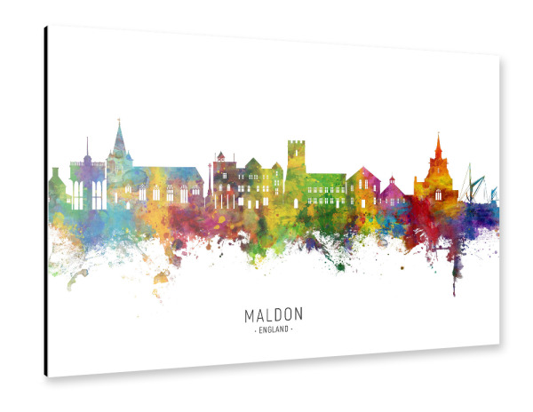 Alu-Dibond "Maldon England Skyline txt" 30x20 cm artboxONE