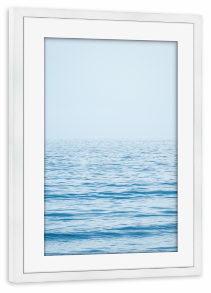 Poster mit Rahmen weiß "Endless Blue" artboxONE - Natur - Photography,Nature,Sea,Ocean,Beach,Hot,Summer,Waves,Water,Wellen