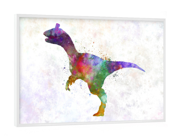 Poster mit weißem Rahmen "Cryolophosaurus in watercolor" artboxONE - Tiere,Abstrakt