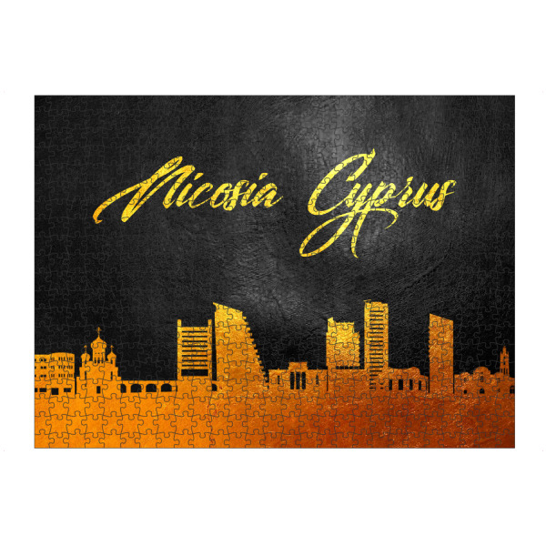 Puzzle Ravensburger "Nicosia France Gold Skyline" artboxONE - Städte - Gold,Skyline,Nicosia,France,City,Stadt,Frankreich - Bild gold