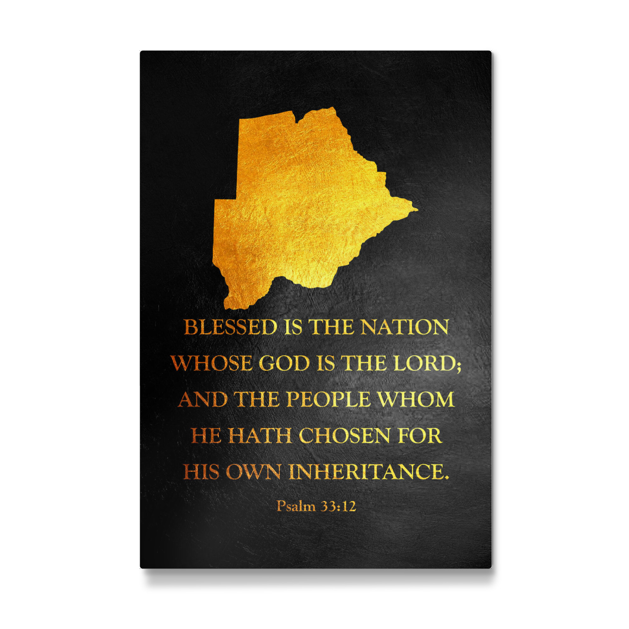 Galerie-Print "Botswana Bible Verse Gold Map" 30x20 cm artboxONE