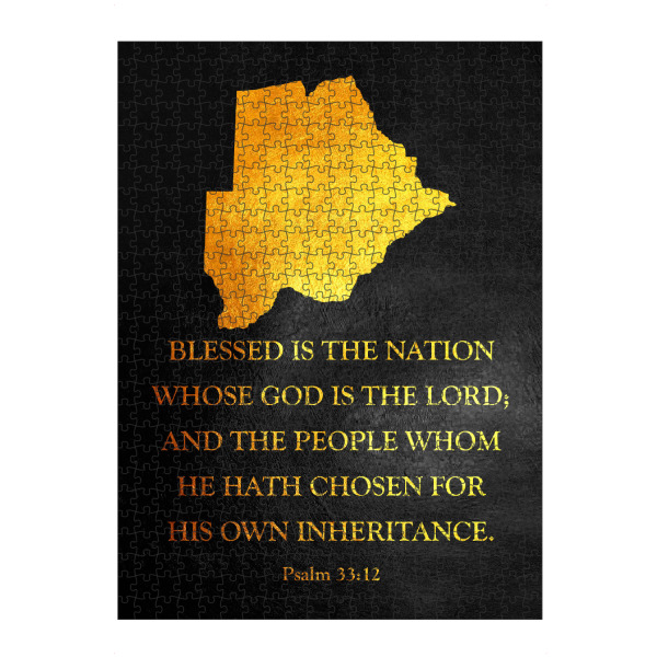 artboxONE Puzzle "Botswana Bible Verse Gold Map" artboxONE - Reise / Länder - Botswana,Gold,Map,Karte - Bild botswana