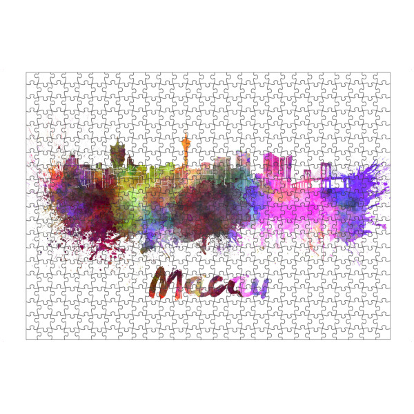 Puzzle Ravensburger "MACAU skyline in watercolor-b" artboxONE - Städte,Abstrakt,Architektur