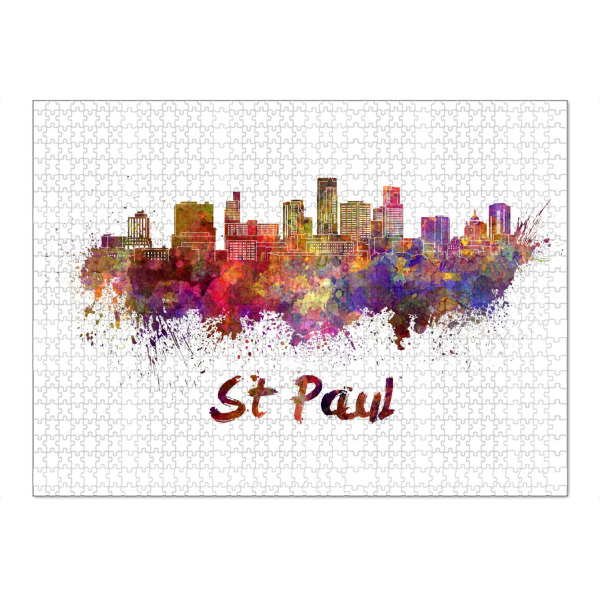 Puzzle Ravensburger "ST PAUL skyline in watercolor" artboxONE - Städte,Abstrakt,Architektur