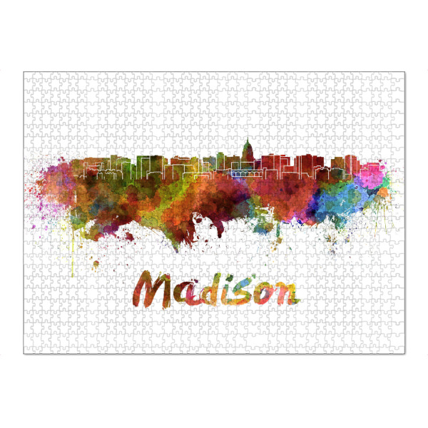 Puzzle Ravensburger "MADISON skyline in watercolor-b" artboxONE - Städte,Abstrakt,Architektur
