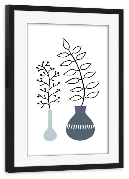 Poster mit Rahmen schwarz "Blossom Vase" artboxONE - Natur,Floral,Abstrakt,Geometrie