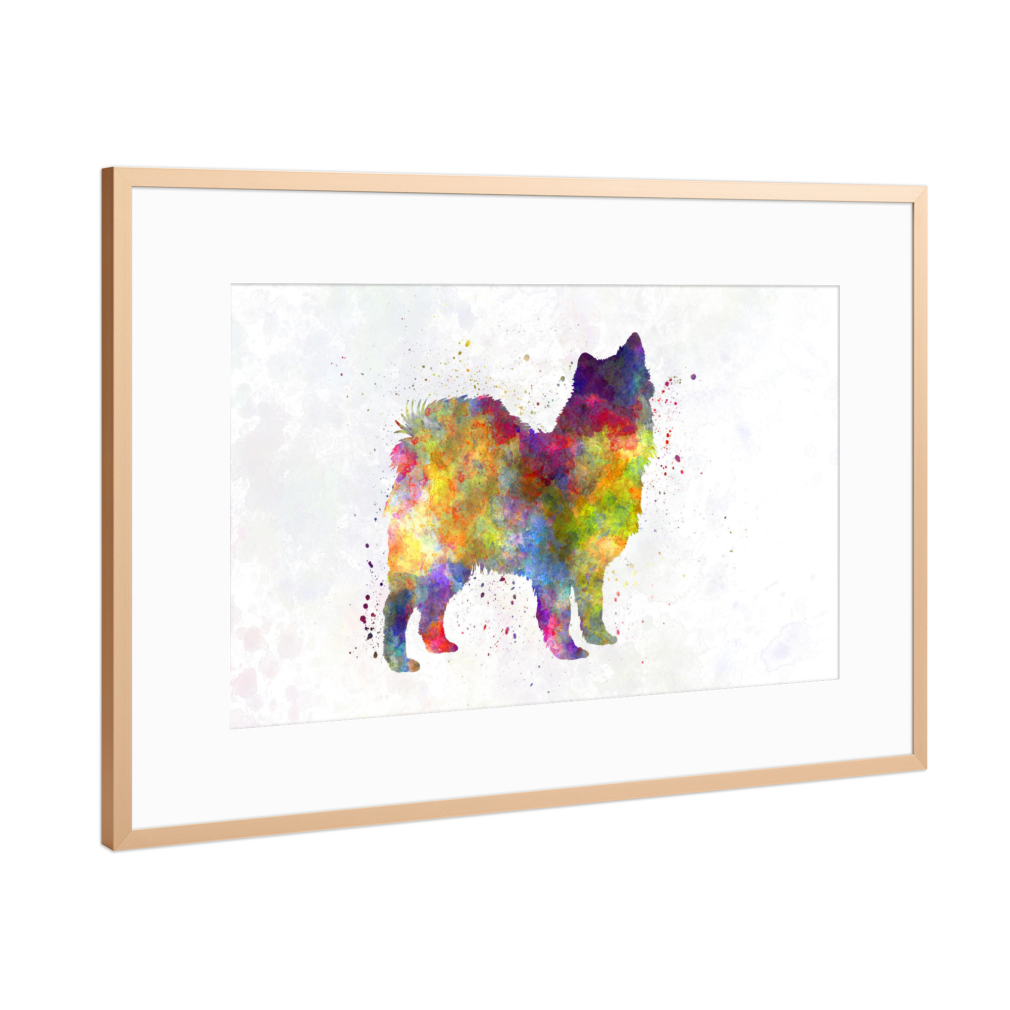 Poster mit Rahmen Kupfer "Swedish Lapphund in watercolor" artboxONE - Tiere,Abstrakt