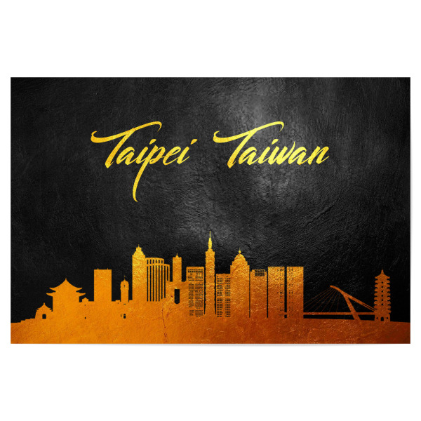 Poster "Taipei Taiwan Gold Skyline" artboxONE - Städte - Taipei,Taiwan,Gold,Skyline,City,Stadt