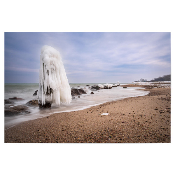 Poster 30x20 cm "Ostsee, Buhnen und Eis" artboxONE - Natur,Reise,Reise / Strand und Meer