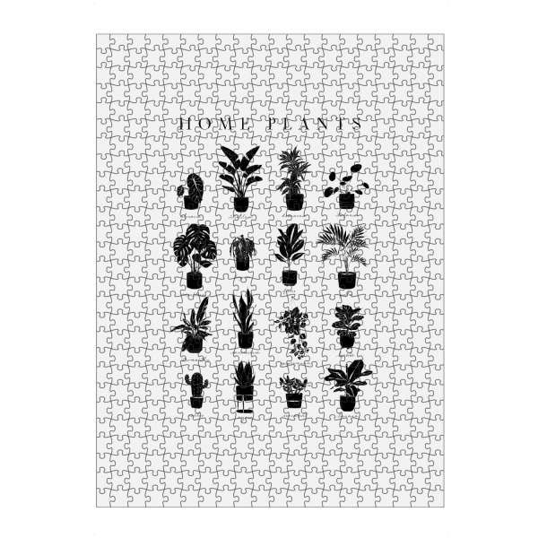 Puzzle Ravensburger "Linear home plants grey" artboxONE - Natur,Streetart