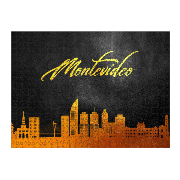 Puzzle Ravensburger "Montevideo Uruguay Gold Skyline" artboxONE - Städte - Montevideo,Gold,Skyline,Uruguay - Bild montevideo