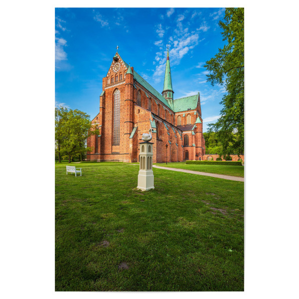 Poster 30x20 cm "Skulptur, Bank und Münster" artboxONE - Natur,Reise,Architektur,Städte / Weitere