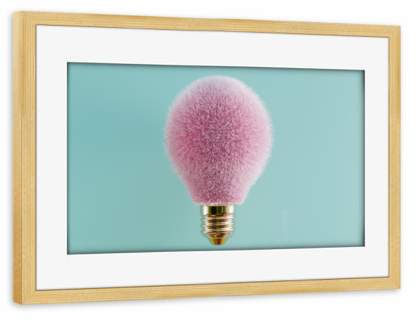 Poster mit Rahmen kiefer "Hairy light bulb" artboxONE - Abstrakt,Lustig