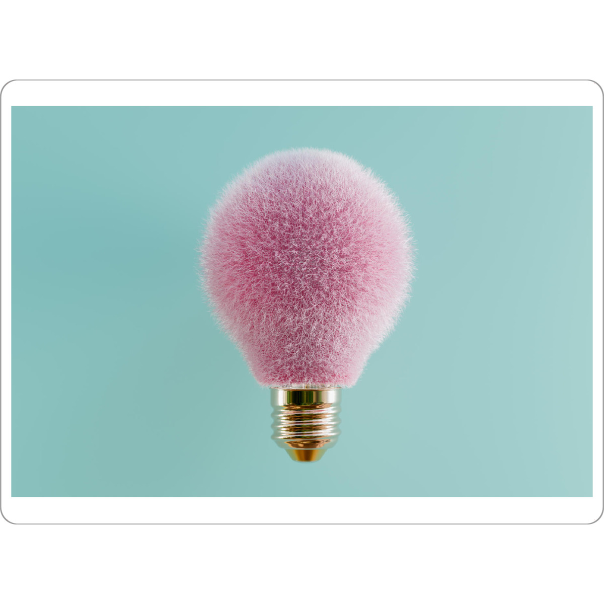 Tischset "Hairy light bulb" artboxONE - Abstrakt,Lustig - Light bulb,Hairy,Idea,Concept,Humor,Creativity,Fur,Pastel,Energy,Light,Collage