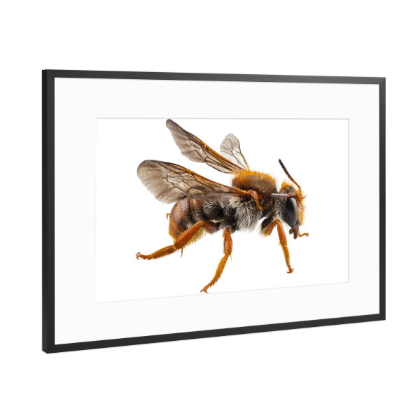 Poster mit Rahmen Schwarz (Metallic) "Bee species Anthidium sticticum" artboxONE - Natur,Tiere