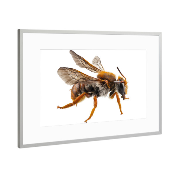 Poster mit Rahmen Silber "Bee species Anthidium sticticum" artboxONE - Natur,Tiere