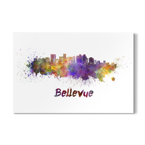 Galerie-Print "BELLEVUE skyline in watercolor-b" 30x20 cm artboxONE