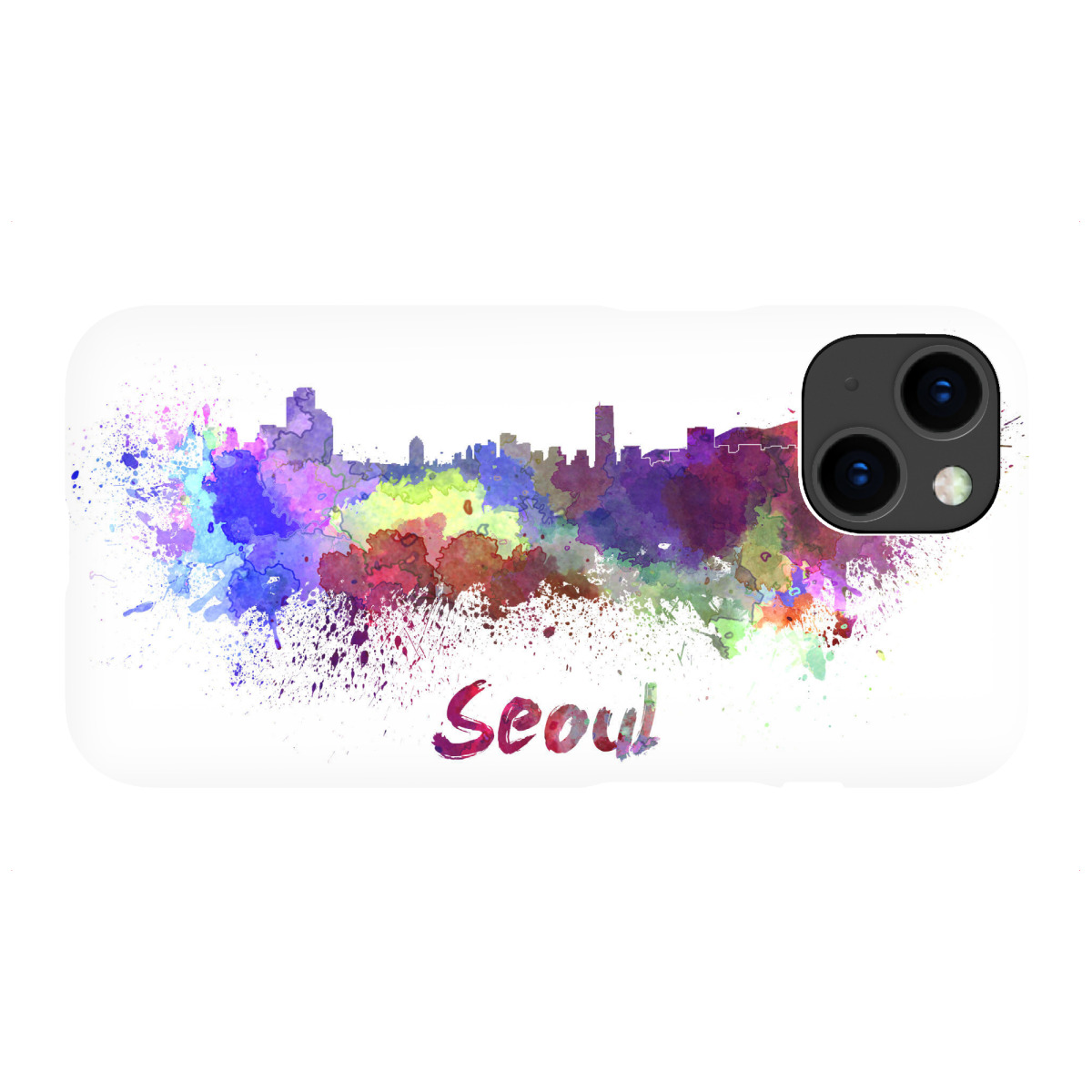 iPhone "SEOUL skyline in watercolor-x" Premium-Case Handyhülle artboxONE