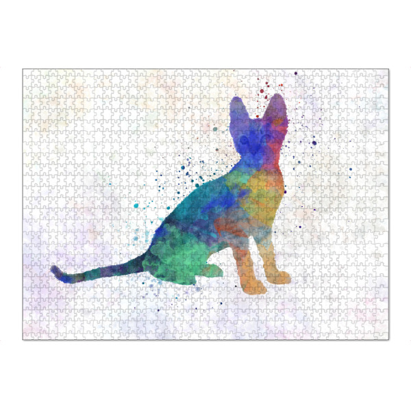Puzzle Ravensburger "Savannah cat in water color" artboxONE - Tiere,Abstrakt