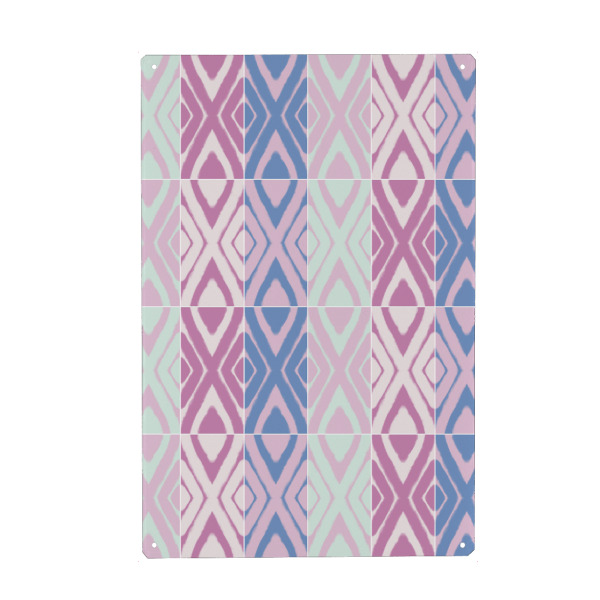 Holzbild "Pretty Airy Pattern Tiles" artboxONE - Geometrie - Pattern,Wall tiles,Pastels,Retro,Iris,Periwinkle,Lilac,Cornflower blue,Ikat