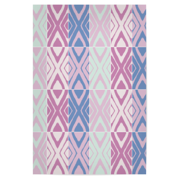 Poster 30x20 cm "Pretty Airy Pattern Tiles" artboxONE - Geometrie - Pattern,Wall tiles,Pastels,Retro,Iris,Periwinkle,Lilac,Cornflower blue,Ikat