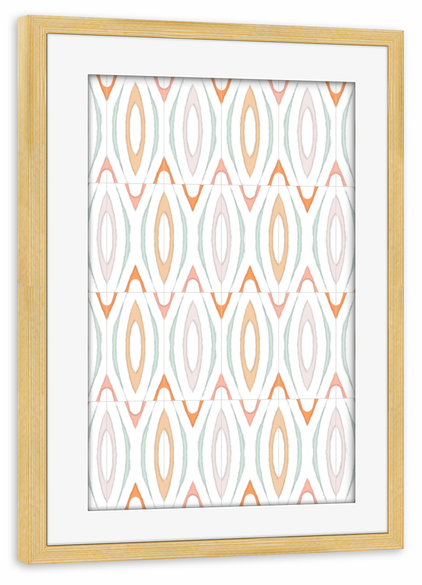 Poster mit Rahmen kiefer "Retro Shifted Pastels Tiles" artboxONE - Geometrie