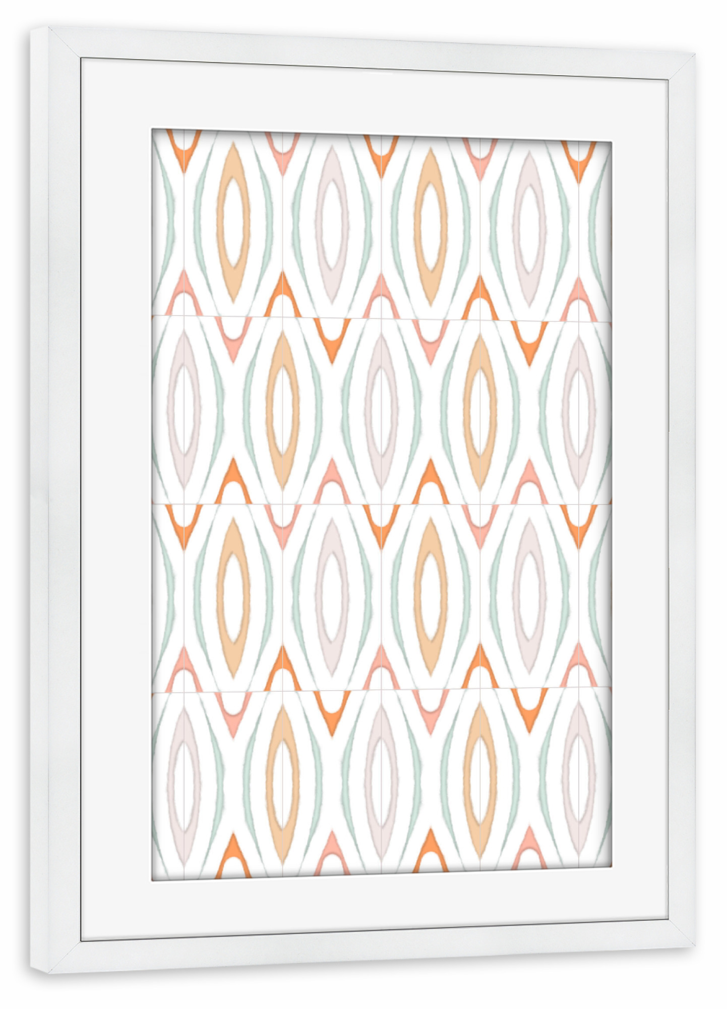 Poster mit Rahmen weiß "Retro Shifted Pastels Tiles" artboxONE - Geometrie
