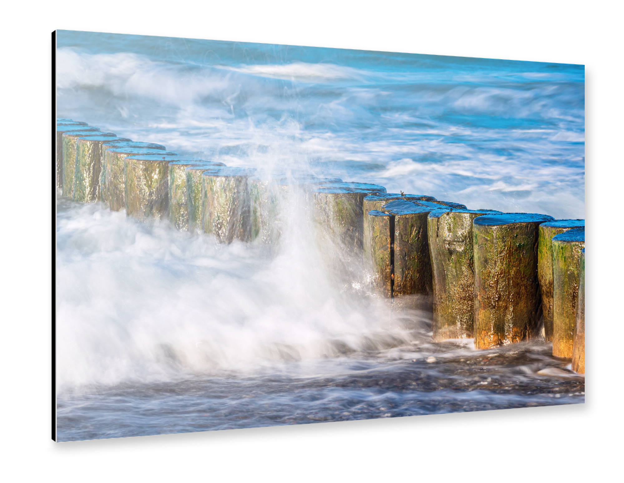 Alu-Dibond "Welle und Buhne an der Ostsee" 75x50 cm artboxONE