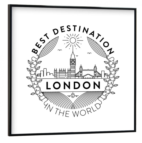 Poster mit schwarzem Rahmen 30x30 cm "London Badge" artboxONE - Städte / London,Reise