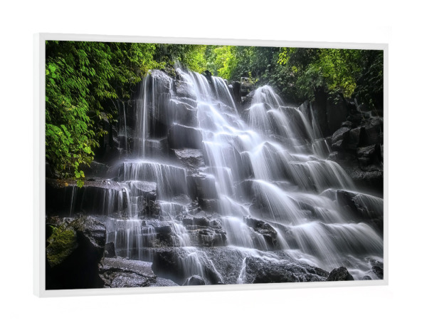 Poster mit weißem Rahmen "Waterfall in Bali" artboxONE - Natur,Reise,Reise / Asien,Reise / Länder