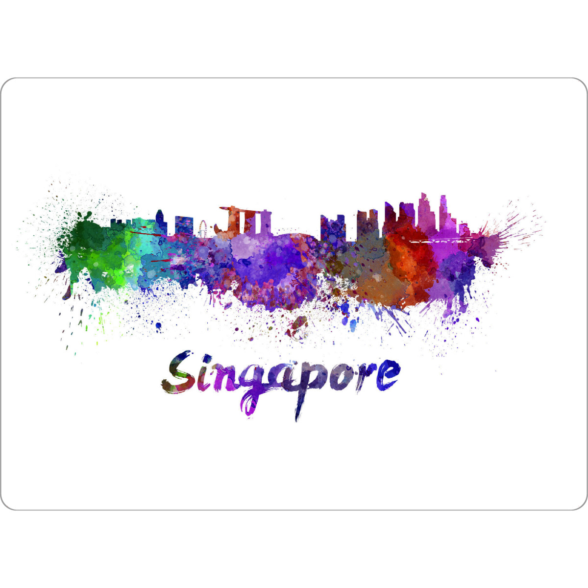 Tischset "SINGAPORE skyline in watercolor-x" artboxONE - Städte,Abstrakt,Architektur