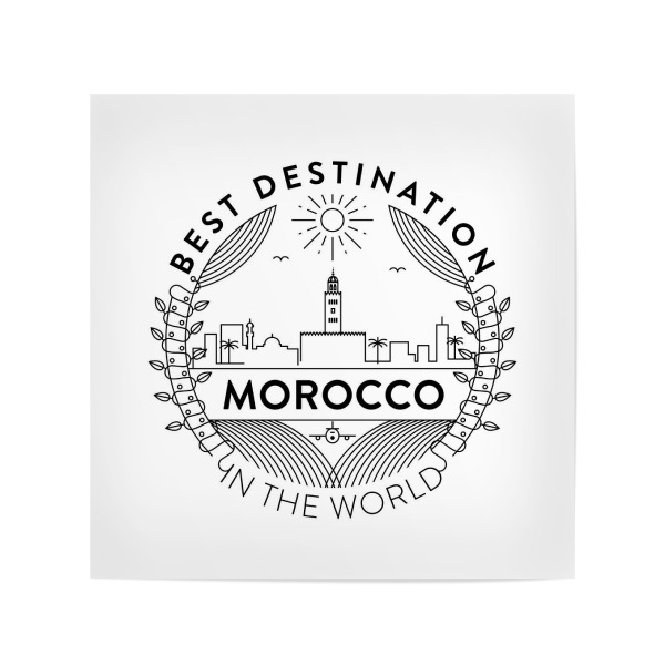 Poster 20x20 cm "Morocco Badge" artboxONE - Städte,Reise