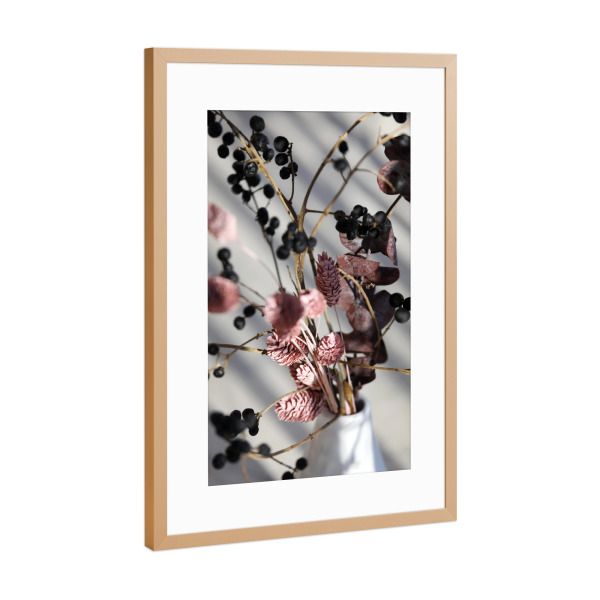 Poster mit Rahmen Kupfer "Trockenblumen und Beeren" artboxONE - Natur,Floral,Abstrakt