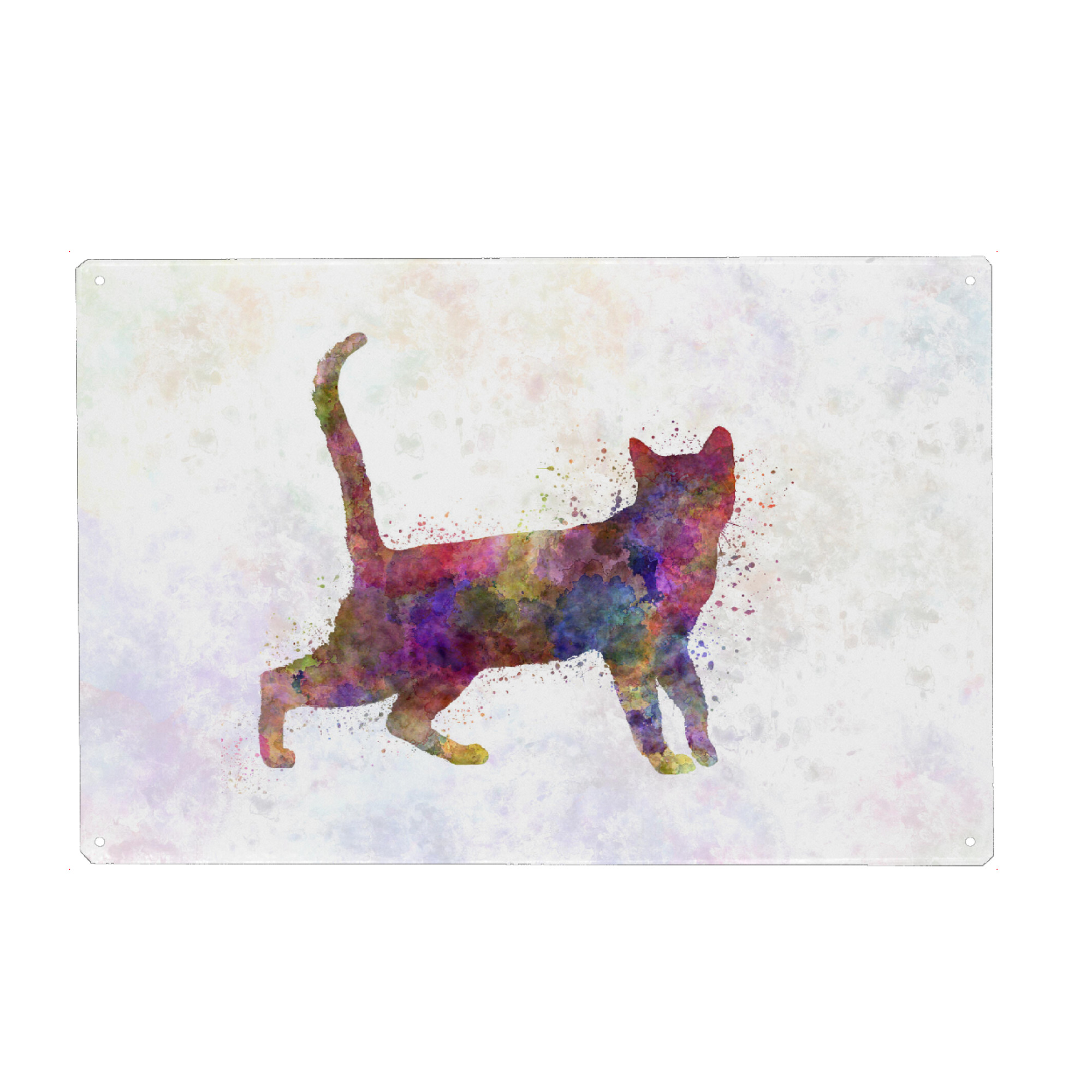 Metall Poster "Bengali cat in watercolor" artboxONE - Tiere,Abstrakt