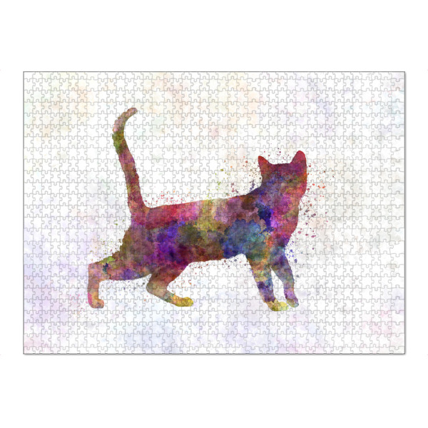 Puzzle Ravensburger "Bengali cat in watercolor" artboxONE - Tiere,Abstrakt