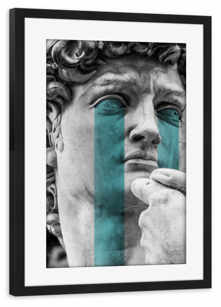 Poster mit Rahmen schwarz "David" artboxONE - Menschen - David,Statue,Michelangelo,Renaissance,Portrait,Closeup,Nahaufnahme