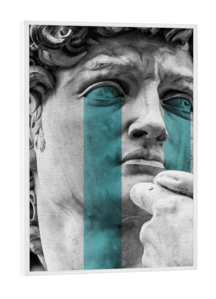 Poster mit weißem Rahmen "David" artboxONE - Menschen - David,Statue,Michelangelo,Renaissance,Portrait,Closeup,Nahaufnahme