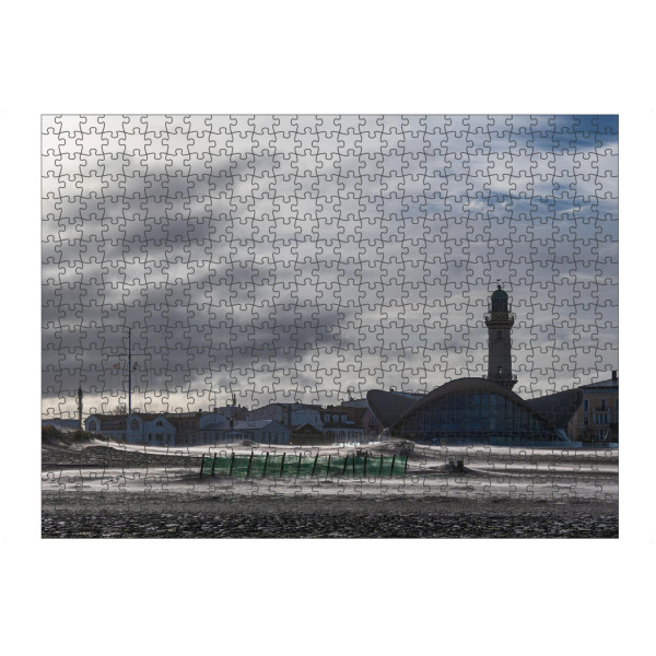 artboxONE Puzzle "Strand, Teepott, Leuchtturm" artboxONE - Natur,Reise,Architektur