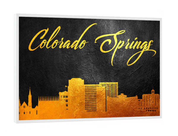 Poster mit weißem Rahmen "Colorado Springs Gold Skyline" artboxONE - Städte - Colorado springs,Gold,Skyline,City,Stadt,Amerika,America