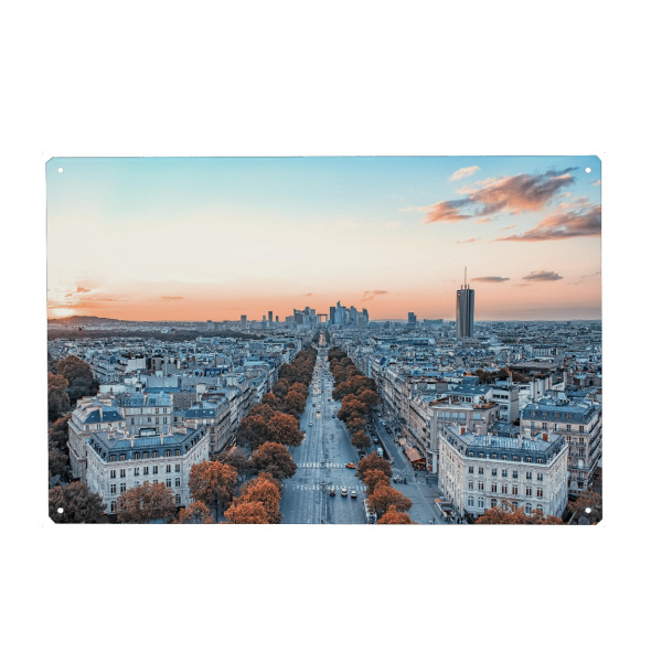 Metall Poster "West Paris Evening" artboxONE - Städte,Reise,Architektur,Städte / Paris,Reise / Länder