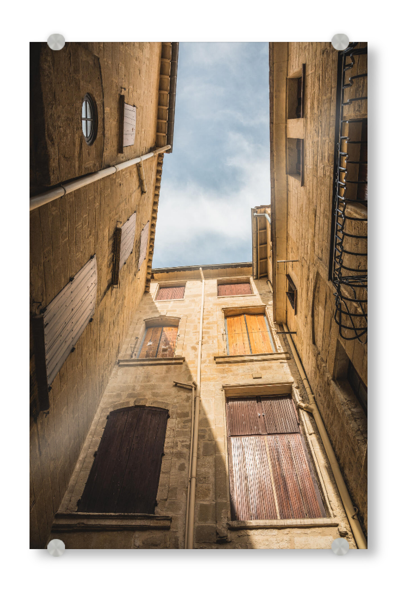 Acrylglasbild "Facades of Sommieres" artboxONE - Architektur,Reise / Länder