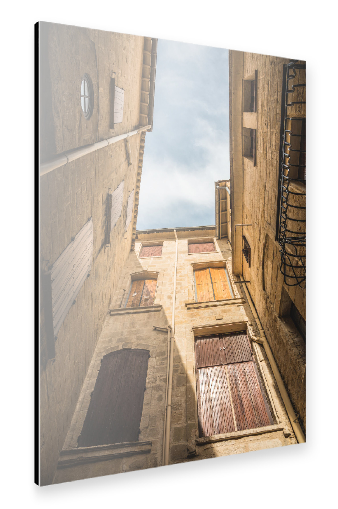 Alu-Dibond "Facades of Sommieres" 30x20 cm artboxONE